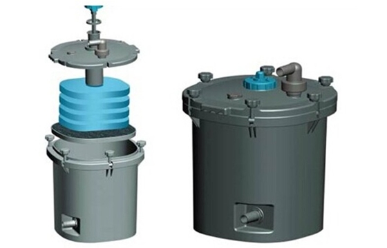 Type vertical 25L d'étang de bio de filtre d'étang système biologique de filtration