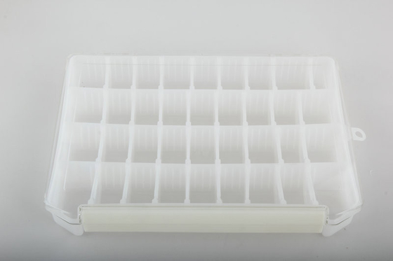Le grand art réglable blanc de clou usine la boîte vide en plastique pour le salon de clou