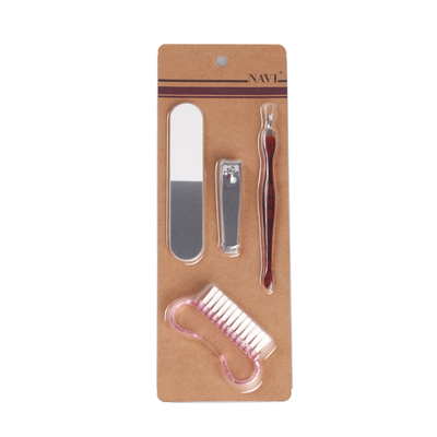 4 dans 1 trousse d'outils d'art de clou avec le dossier de clou/le poussoir/brosse/coupeur de cuticle