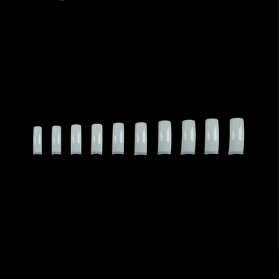 Le clou artificiel faux carré français transparent incline 500 PCs 10 tailles