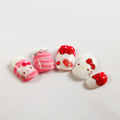 Bonjour ongles de doigts naturels de minou les faux pour les enfants/ongle artificiel inclinent