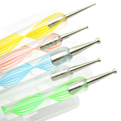 Pointillant la manière 5 x 2 Marbleizing pointillant le stylo réglé pour la pédicurie de manucure
