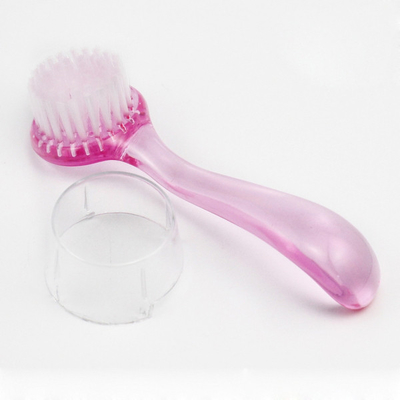 Brosses rondes d'art de clou de poignée en plastique, brosse de nettoyage de clou de pédicurie