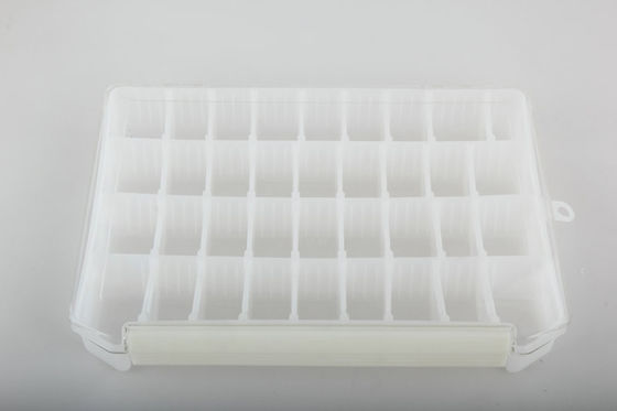 Le grand art réglable blanc de clou usine la boîte vide en plastique pour le salon de clou