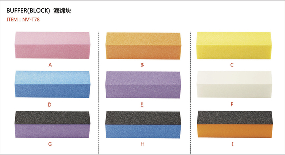 Bloc dégrossi d'amortisseur d'ongle de l'éponge 4 polychromes d'amortisseur d'ongle de NAVI, outils de manucure d'ongle, outil de soin d'ongle
