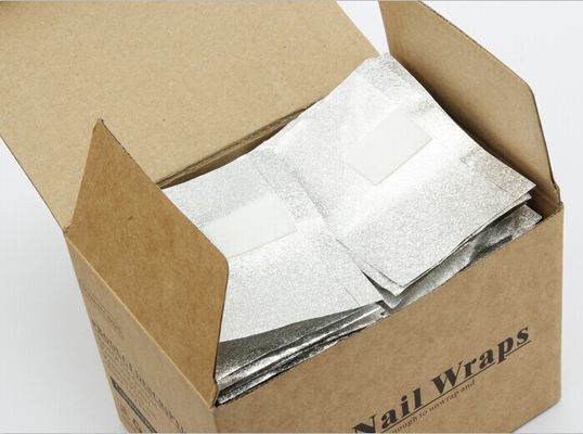 Enveloppes d'ongle d'aluminium d'outil d'ongle avec du coton pour enlever le polonais de gel