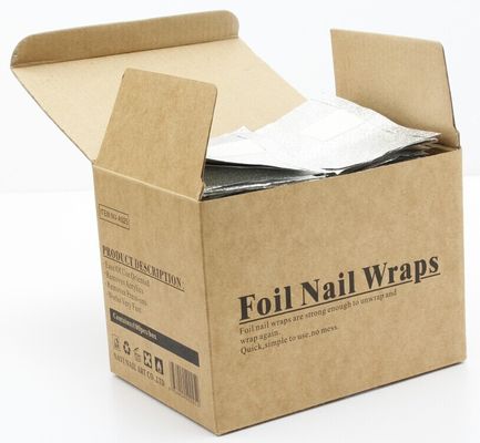 Enveloppes d'ongle d'aluminium d'outil d'ongle avec du coton pour enlever le polonais de gel