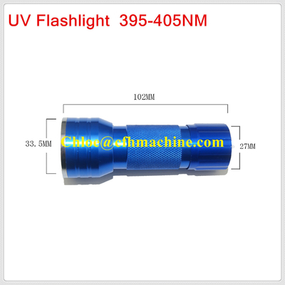 Torche ultra-violette noire/bleue de lampe de lampe-torche de l'aluminium 395NM Blacklight 21 LED de couleur