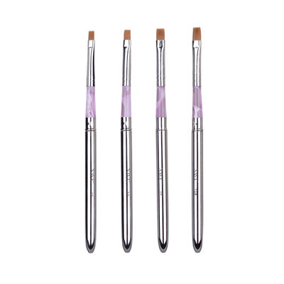 En barrant le métal d'outil d'art de clou de brosse manipulez le martre de 4 tailles, brosses UV de clou