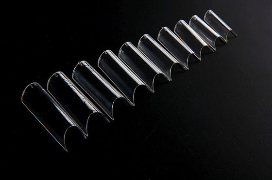 L'acrylique français de tube droit/clou artificiel d'ABS demi incline blanc/transparent