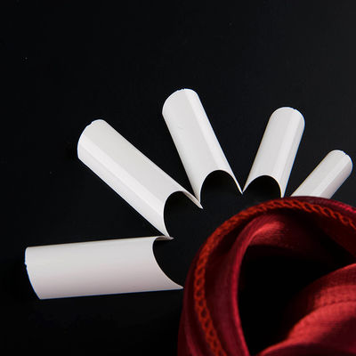 L'acrylique français de tube droit/clou artificiel d'ABS demi incline blanc/transparent
