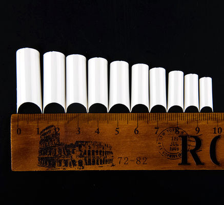 L'acrylique français de tube droit/clou artificiel d'ABS demi incline blanc/transparent