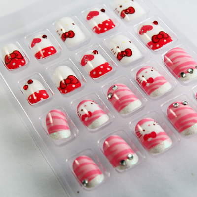 Bonjour ongles de doigts naturels de minou les faux pour les enfants/ongle artificiel inclinent