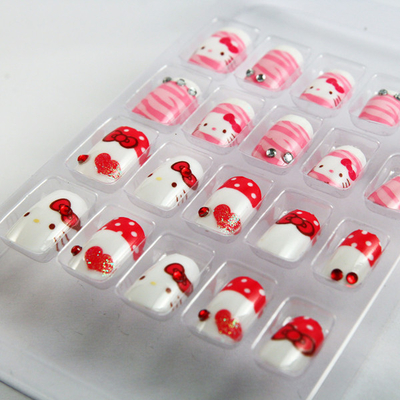 Bonjour ongles de doigts naturels de minou les faux pour les enfants/ongle artificiel inclinent