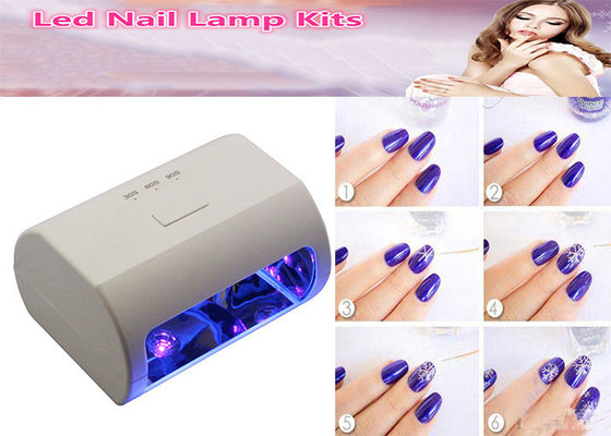 Couleur blanche du séchage 9W LED de clou de kits rapides de lampe 6pcs 3 dans les ensembles de 1 clou UV de gel