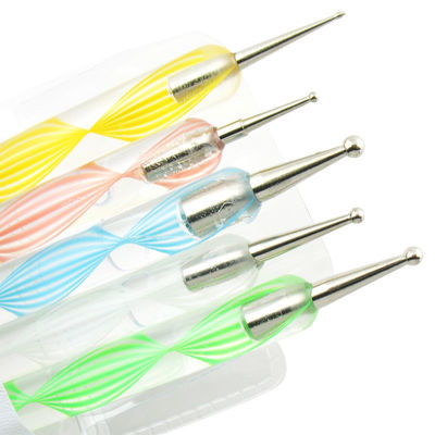 Pointillant la manière 5 x 2 Marbleizing pointillant le stylo réglé pour la pédicurie de manucure