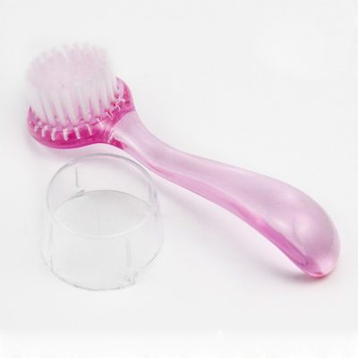 Brosses rondes d'art de clou de poignée en plastique, brosse de nettoyage de clou de pédicurie