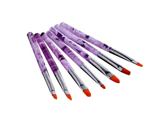 Brosses acryliques pourpres d'art de clou d'artiste barrant l'art de clou de brosse pour des débutants