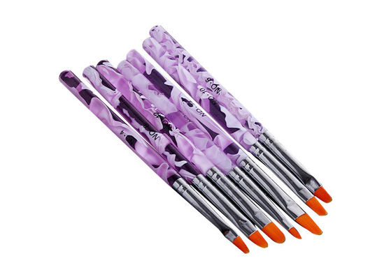 Brosses acryliques pourpres d'art de clou d'artiste barrant l'art de clou de brosse pour des débutants