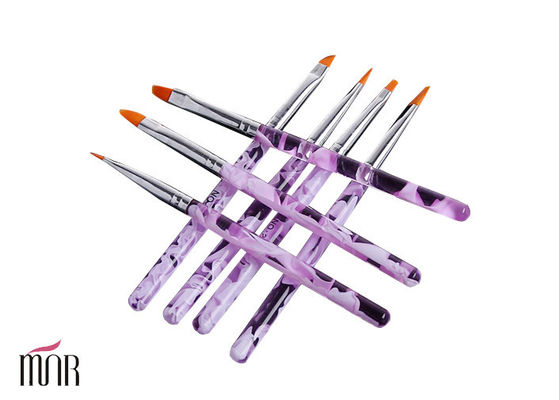 Brosses acryliques pourpres d'art de clou d'artiste barrant l'art de clou de brosse pour des débutants
