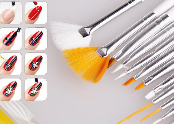 Brosse de lecture 15 de morceau de clou d'art/brosse minces synthétiques de fan art de clou