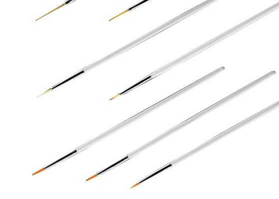 Cosmétique brosses plates d'art de clou de 18 morceaux pour le maquillage/la brosse de fan art de clou